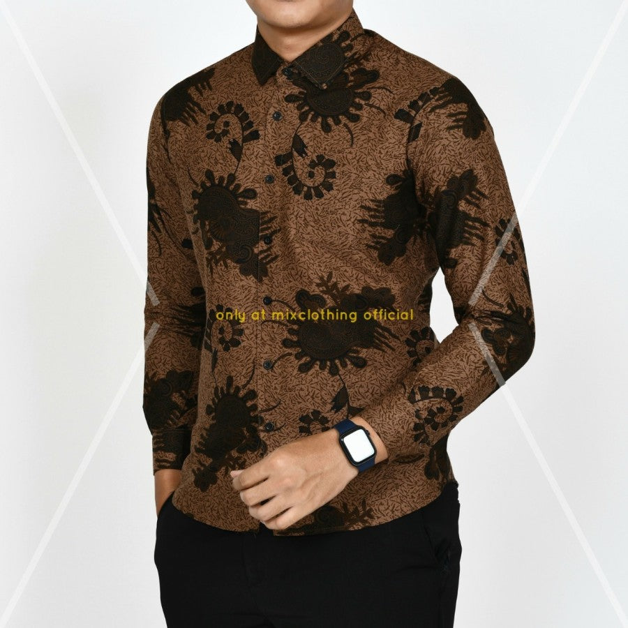 BAJU KEMEJA BATIK SLIM FIT PRIA LENGAN PANJANG KUALITAS PREMIUM CD60