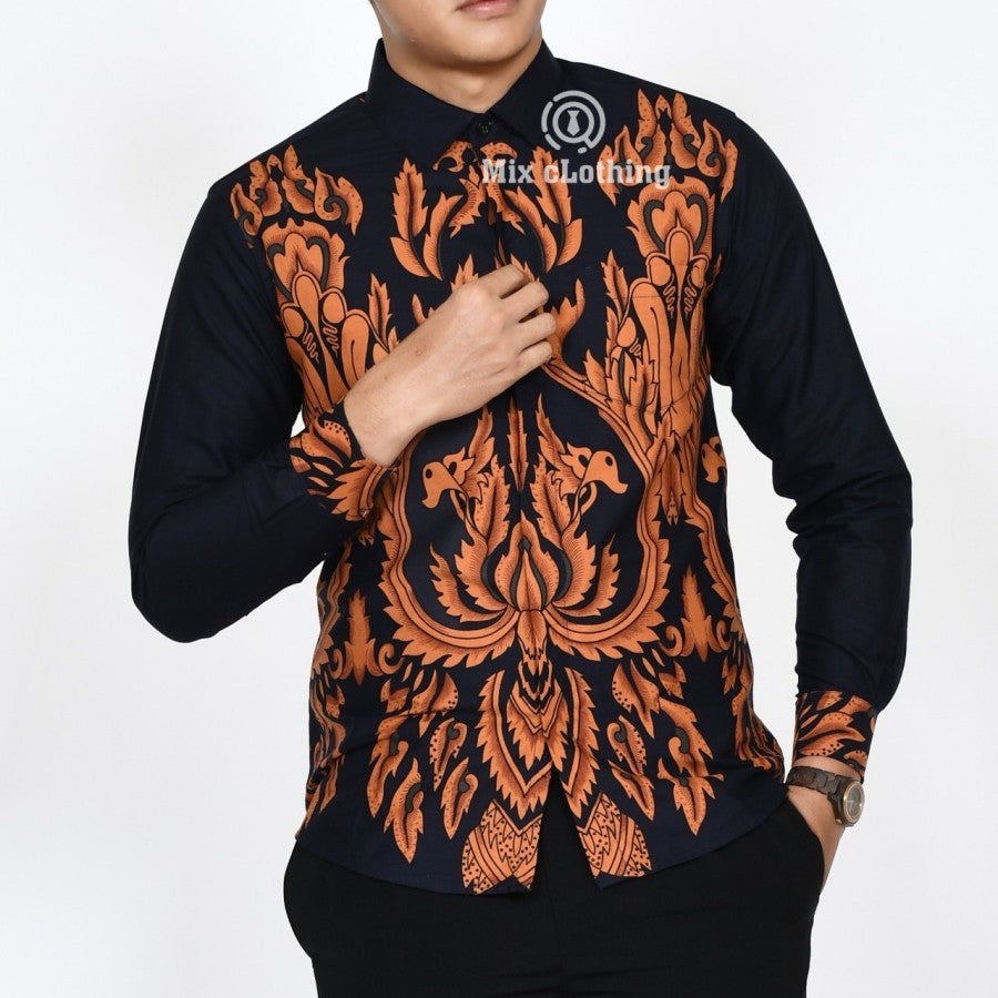 BAJU KEMEJA BATIK SLIM FIT PRIA LENGAN PANJANG KUALITAS PREMIUM CD60