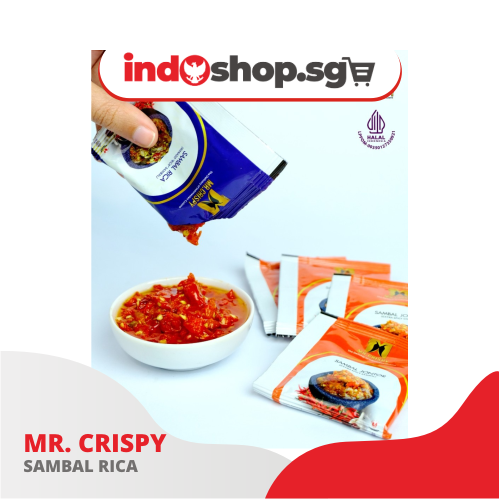 Sambal Sachet Mr Crispy 10 sachets @20gr | Indonesian Chili | Belacan | Onion | Green | Rica | Jontor #indoshop#