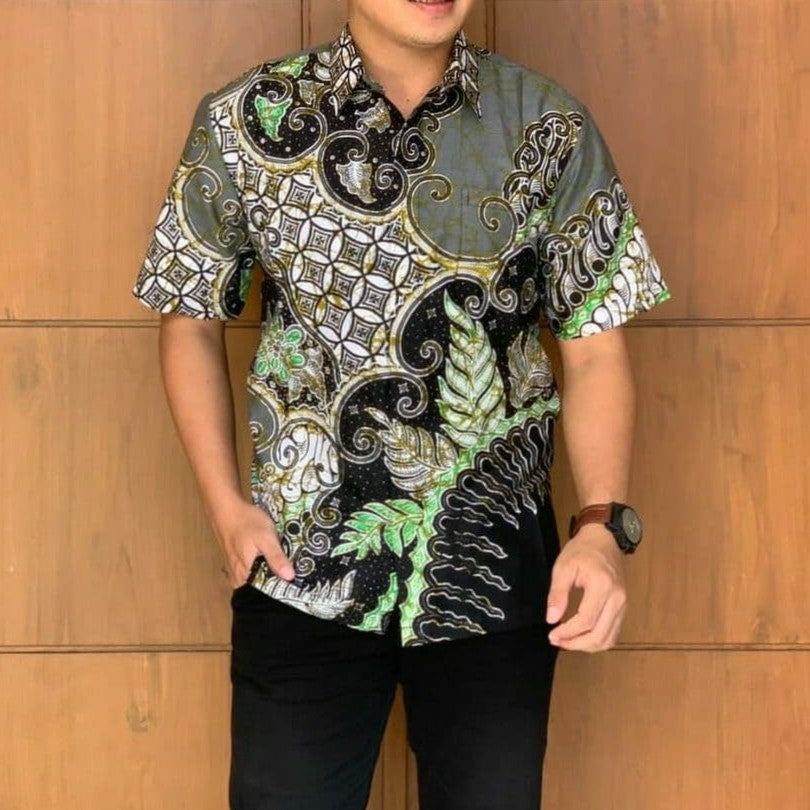 Kemeja Batik Pria Soft Lengan Pendek M L XL XXL