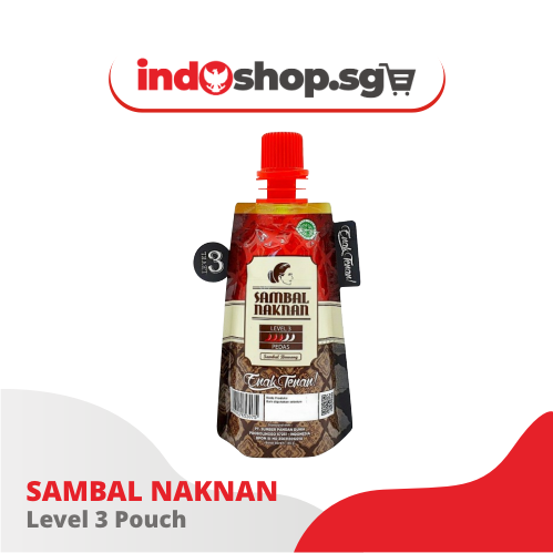 SAMBAL NAKNAN Level 3 – Sambal Bawang Pedas, 45 g Pouch (Original Indonesia)