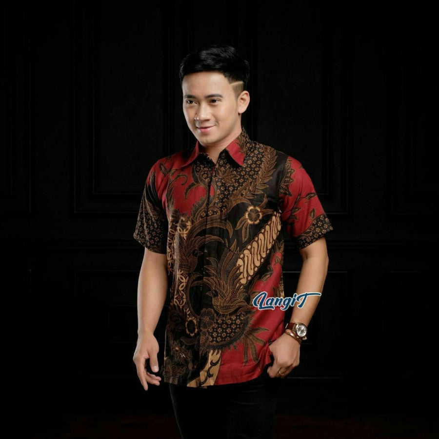 batik pria jumbo Lengan pendek M L XL XXL 3XL4XL5XL6XL7XL8XL9XL10XL
