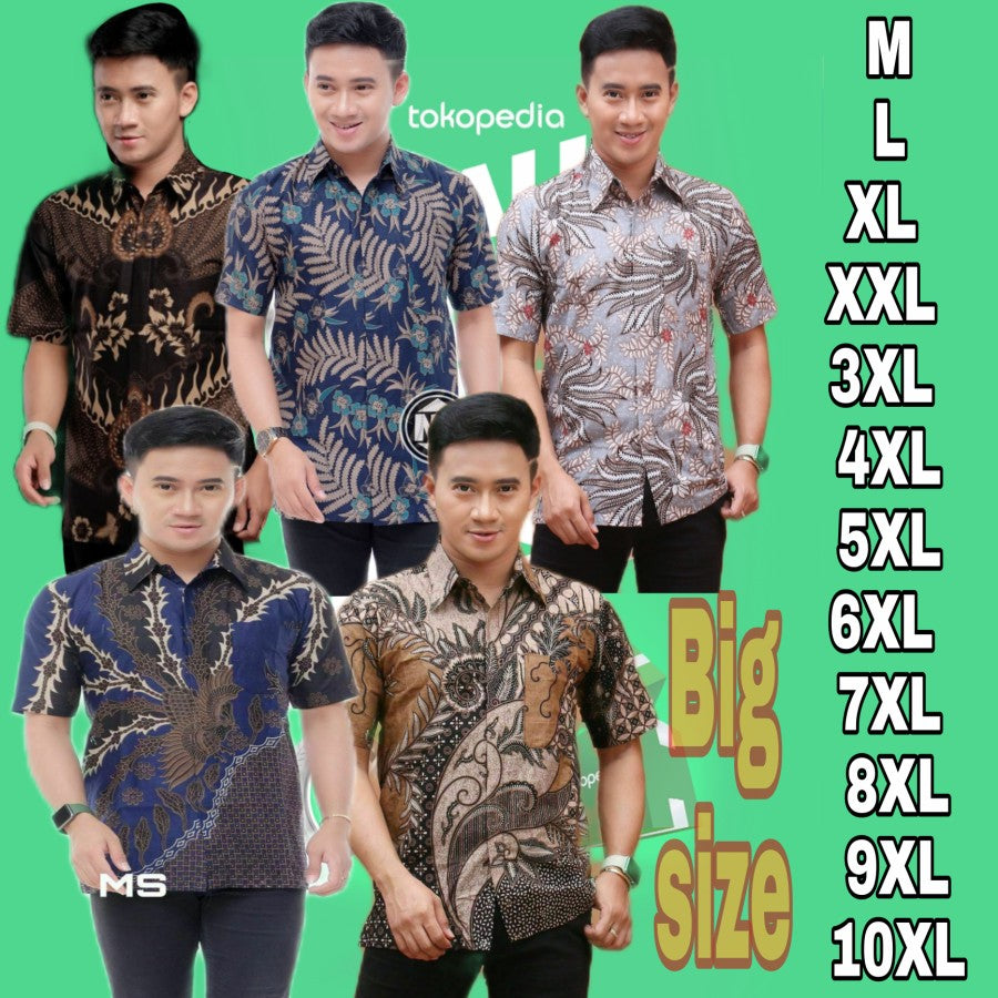KEMEJA BATIK PRIA UKURAN JUMBO XXL XXXL XXXXL XXXXXL 2XL 3XL 4XL 5XL