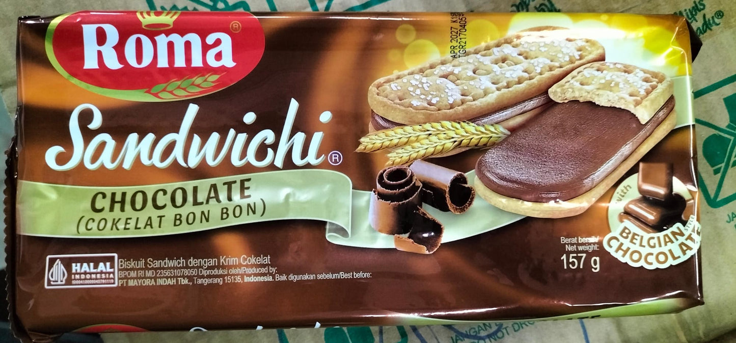 ROMA Sandwichi Chocolate Bon Bon Biscuit | Crispy Sandwich Cookies with Rich Chocolate Cream