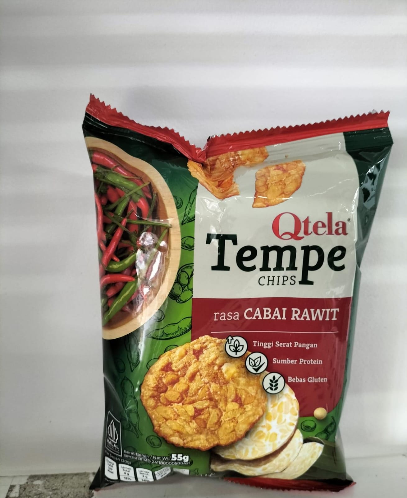 Qtela Tempe 55gr | Qtela Cassava Chips | Tempeh Snack | Soybean Cassava Chip Healthy Snack #indoshop#