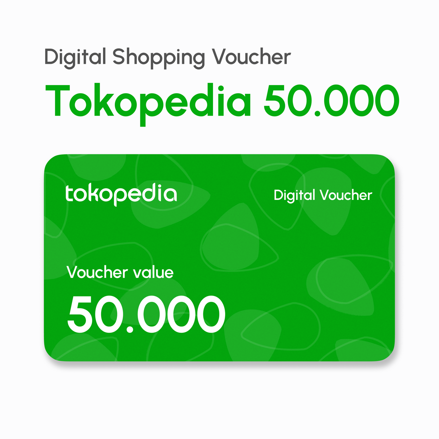 Shopping Voucher Tokopedia GIft Card Rp50.000 | #Digital_Indoshop.sg