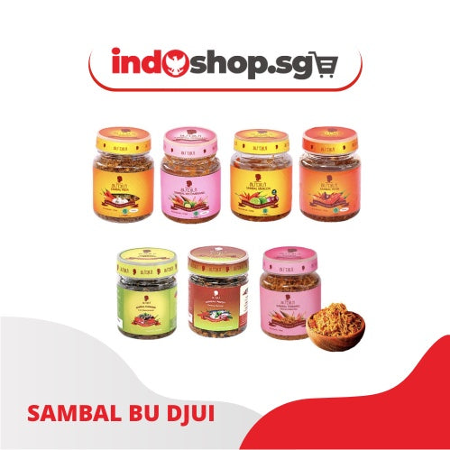 Chili Paste Ready to eat | Sambal Bu Djui | Mercon | Peda | Kecombrang | Petir | Crispy Terbang | Cumangi | Pingit #indoshop#