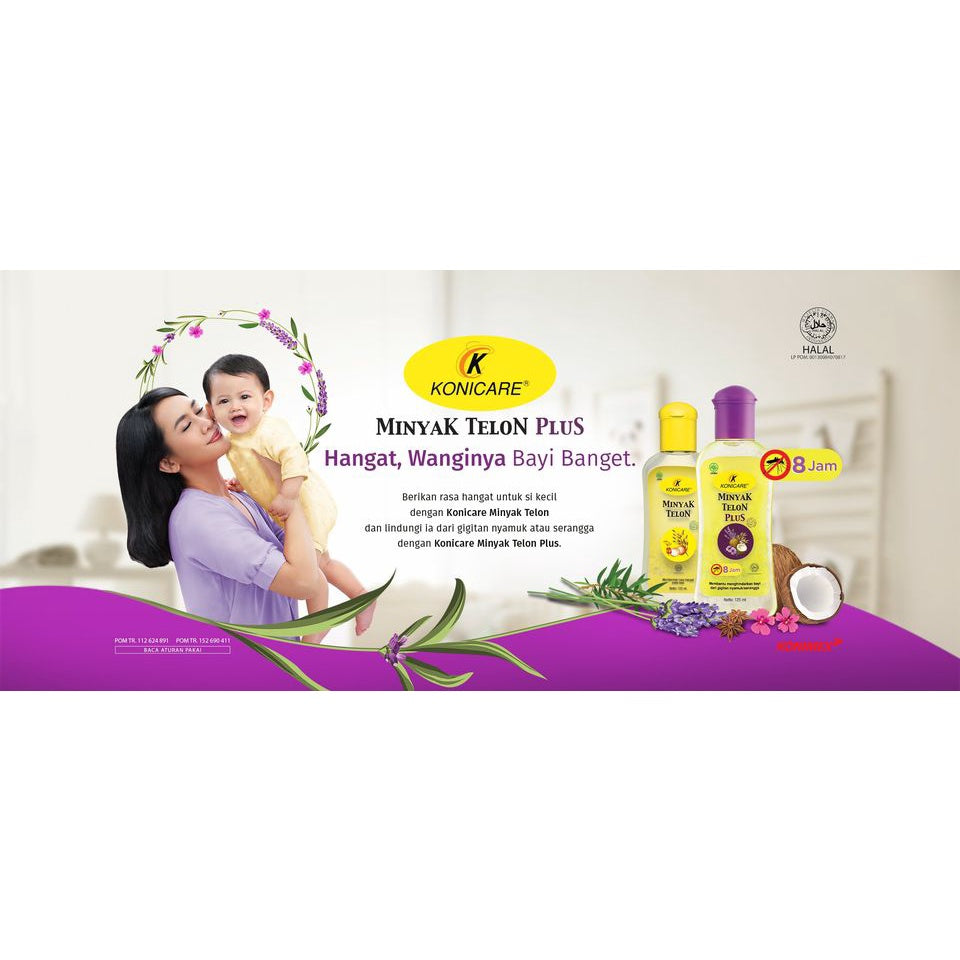 Traditional Baby Oil Eucalyptus Fennel Coconut Oil | Minyak Telon Oil Konicare 60ml 125ml