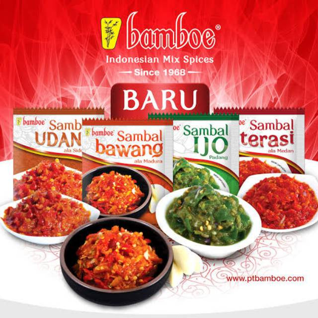 Bamboe Belacan Shrimp Chili Paste | Sambal Terasi (Indonesian Shrimp Paste Chili Sauce) 10 pcs #indoshop#