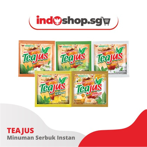 TeaJus Teh Instant Apel Melati Melon Madu Gula Batu | Wings (10 sachets, 1 renceng)