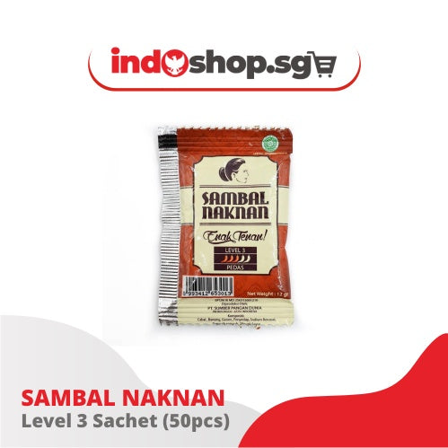 Chili Ready to eat | Sambal Naknan Sachet Level 3 50pcs at 12gr | Sambel | Indonesian Chili #indoshop#