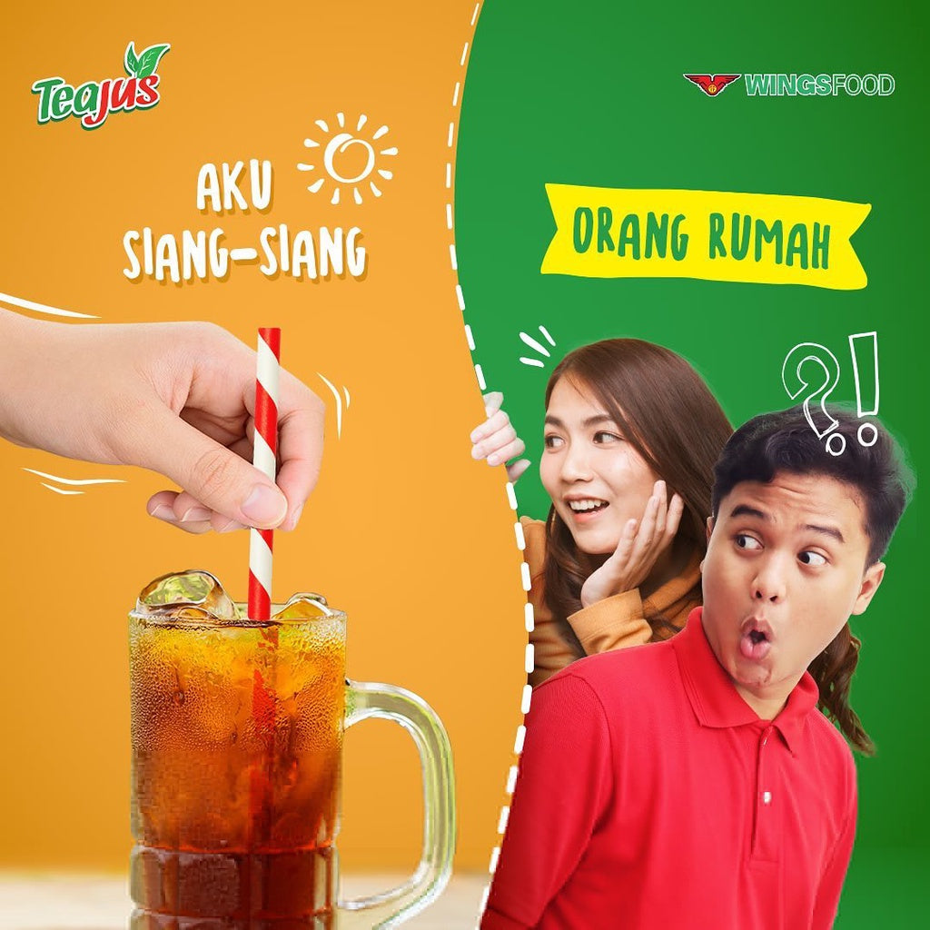 TeaJus Teh Instant Apel Melati Melon Madu Gula Batu | Wings (10 sachets, 1 renceng)