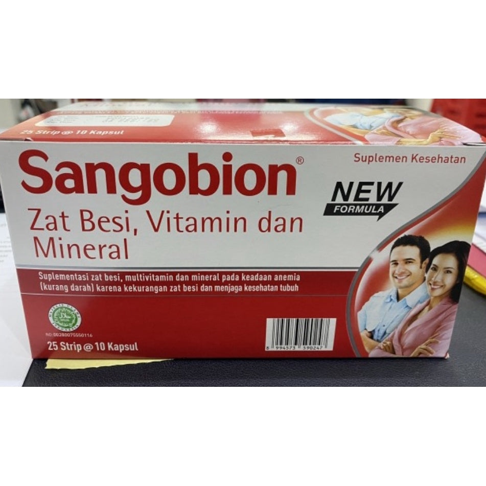 Sangobion capsul 1 box isi 25strip @10 kapsul