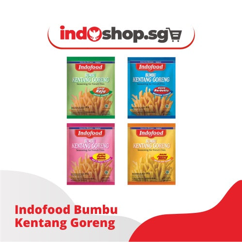Indofood French Fries Powder | Bumbu Kentang Goreng 25GR | Cheese | Barbeque | Sweet Spicy | Barbeque Corn