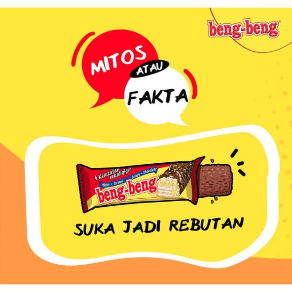 Caramel Chocolate Wafer Bar 1 Box 17pcs 22gr | Beng-Beng #indoshop#