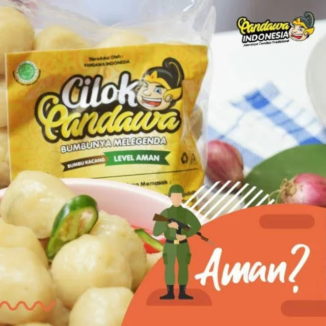 Chewy Tapioca Balls with Peanut Sauce | Cilok Kacang Pandawa 300 gr 3 level kepedasan