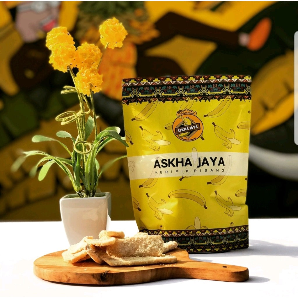 Crispy Banana Chips Askha 150g | Keripik Pisang Rasa (Kemasan Baru)