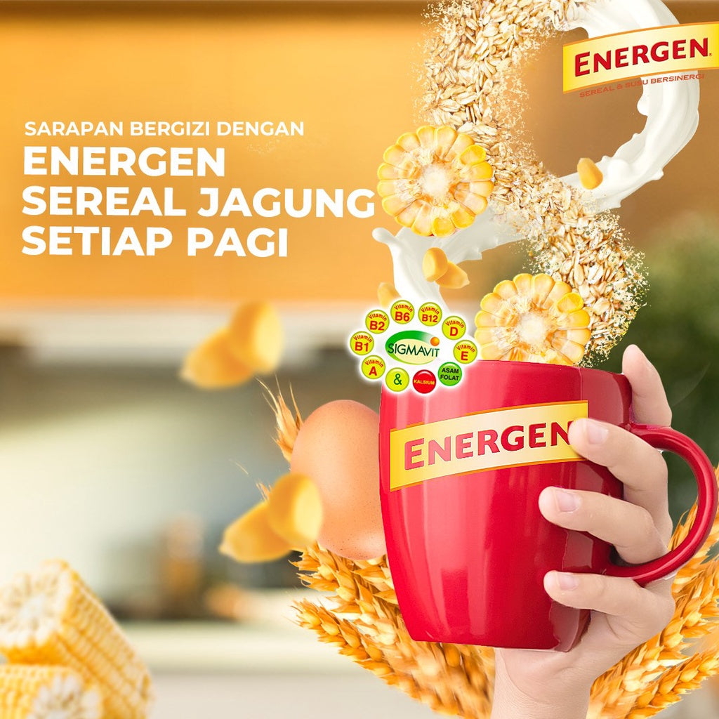 Energen Instant Cereal | Sereal Coklat, Vanila, Kurma, & Jagung | Cereal Chocolate | Vanilla | Dates | Corn | Ginger
