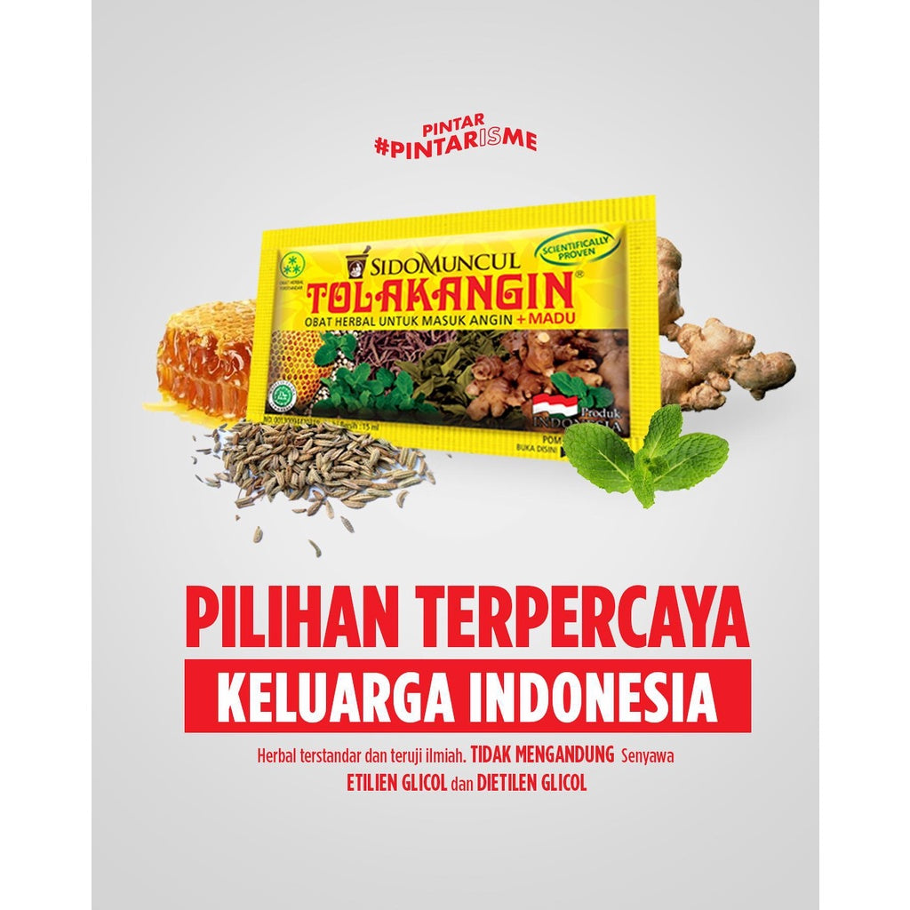 Herbal Remedy Cold Flu 1 Box 12 sachets | Tolak Angin Cair | Original Madu | Royal Jelly Sugar Free | Flu | Anak
