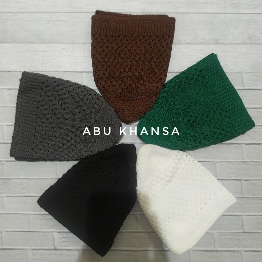 Hajj Cap | Peci Rajut Premium Tebal/Songkok Kopiah Rajut Nanas/Peci Haji/ Lobo | Bundle of 5