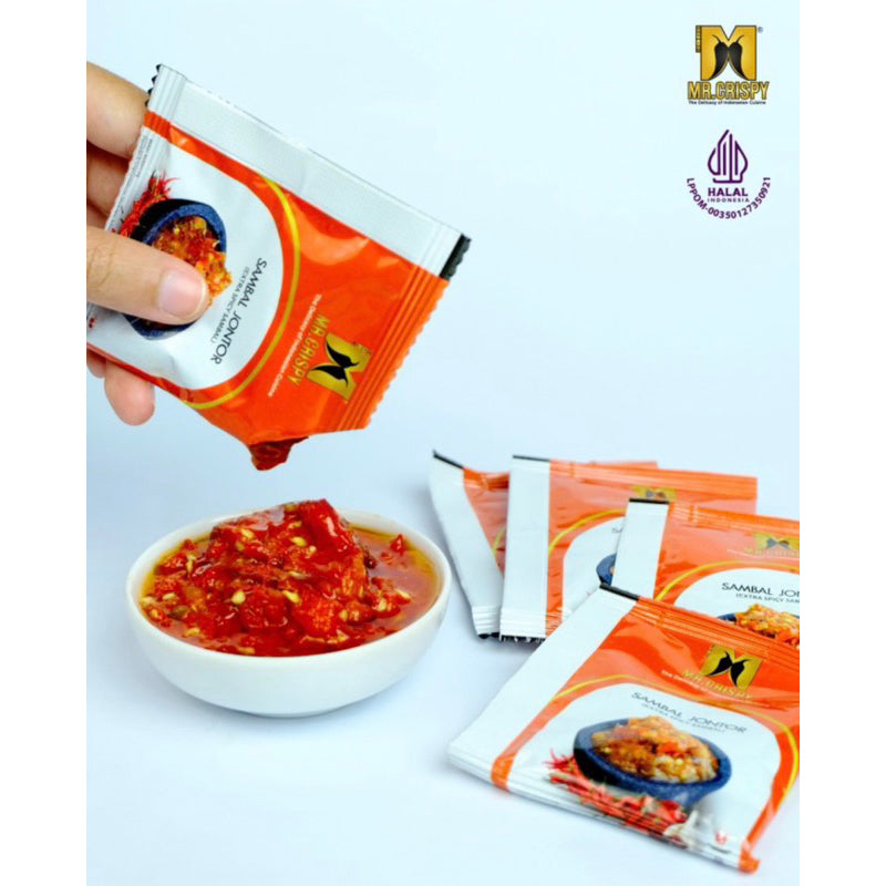 Sambal Sachet Mr Crispy 10 sachets @20gr | Indonesian Chili | Belacan | Onion | Green | Rica | Jontor #indoshop#