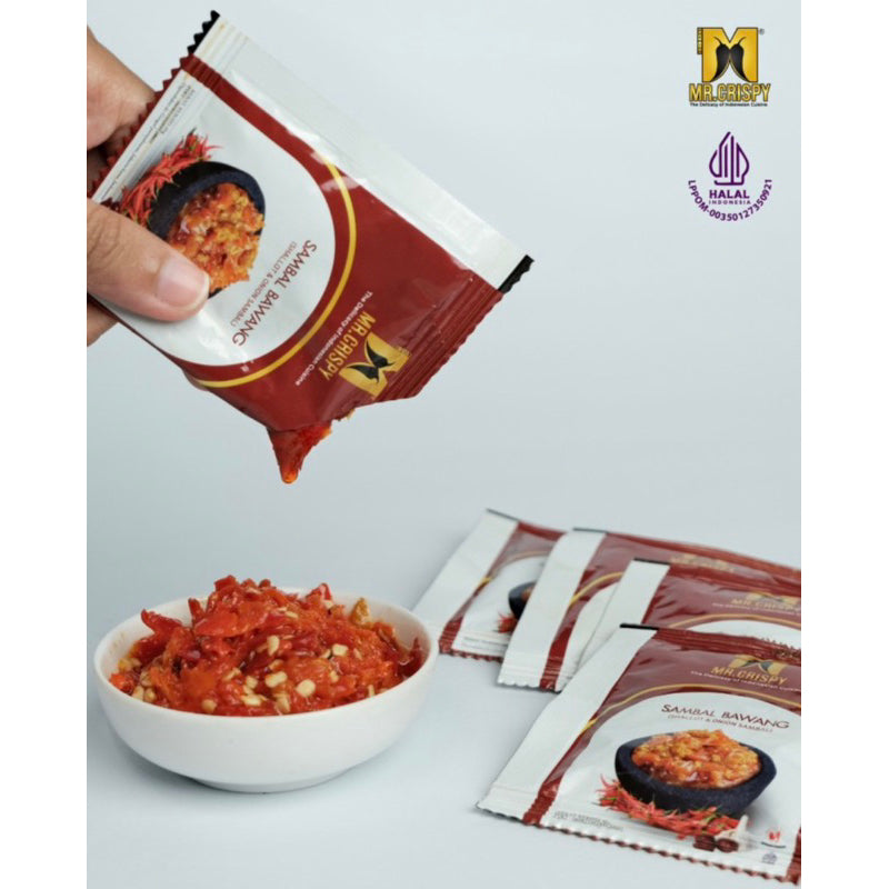 Sambal Sachet Mr Crispy 10 sachets @20gr | Indonesian Chili | Belacan | Onion | Green | Rica | Jontor #indoshop#