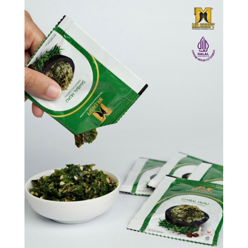 Sambal Sachet Mr Crispy 10 sachets @20gr | Indonesian Chili | Belacan | Onion | Green | Rica | Jontor #indoshop#