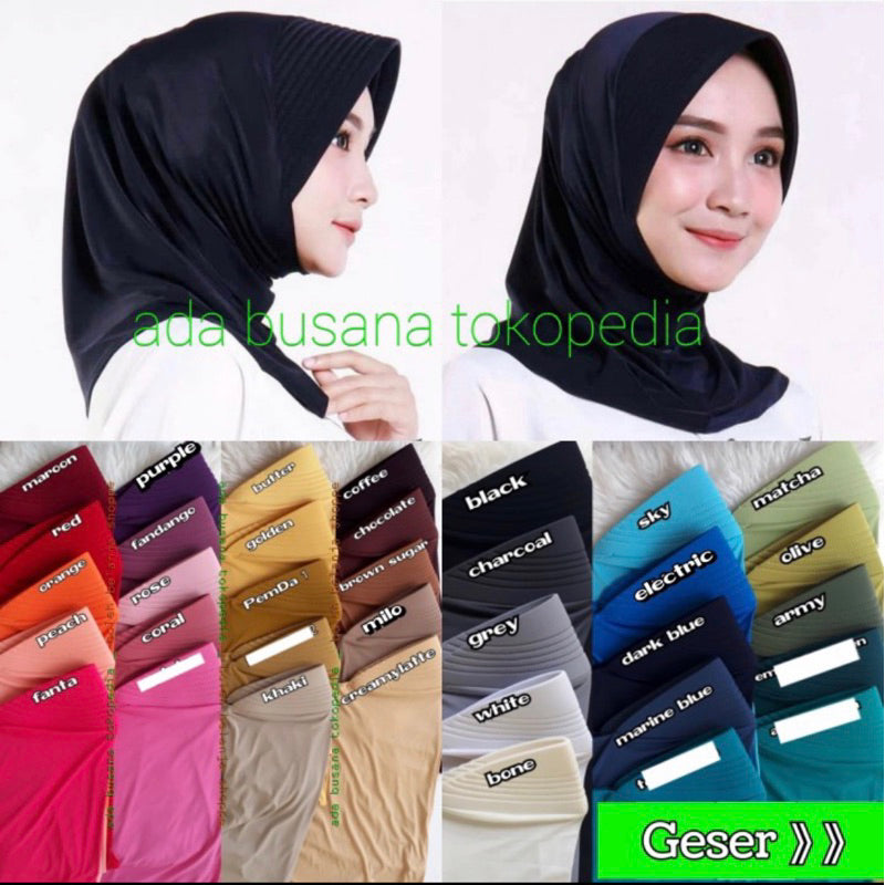 Hijab kerudung jilbab instant Sorong bergo kerja kantor olah raga sporty