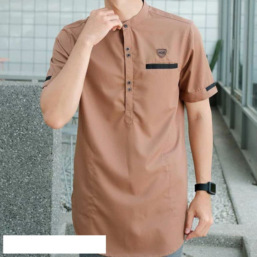 Baju Koko Kurta Lengan Pendek Pakistan Modern Warna Dewasa Pria Muslim