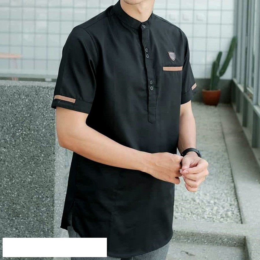 Baju Koko Kurta Lengan Pendek Pakistan Modern Warna Dewasa Pria Muslim