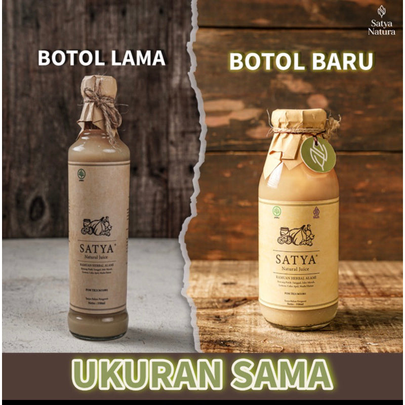 Jus Bawang Putih Tunggal Jahe Merah Madu Hutan Cuka Apel 350ml | Garlic Red Ginger Apel Vinegar Juice | SATYA