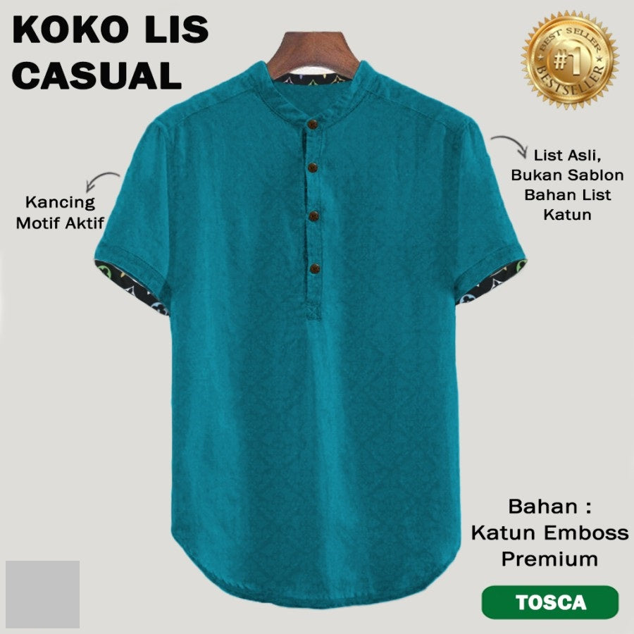 Baju Koko Pria Terbaru Koko Muslim LIS KOTAK KOTAK CASUAL