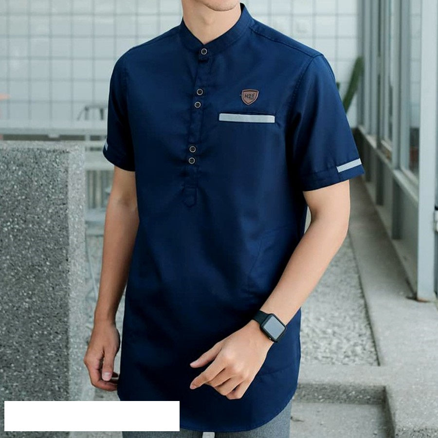 Baju Koko Kurta Lengan Pendek Pakistan Modern Warna Dewasa Pria Muslim