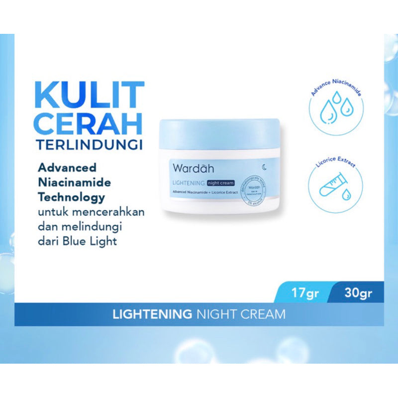WARDAH Lightening Night Cream - Krim malam menyamarkan bekas jerawat 20ml