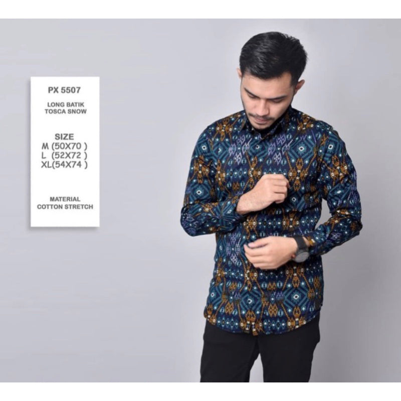 Kemeja Pria Batik Songket Hitam Lengan Panjang / Batik Cowok Formal