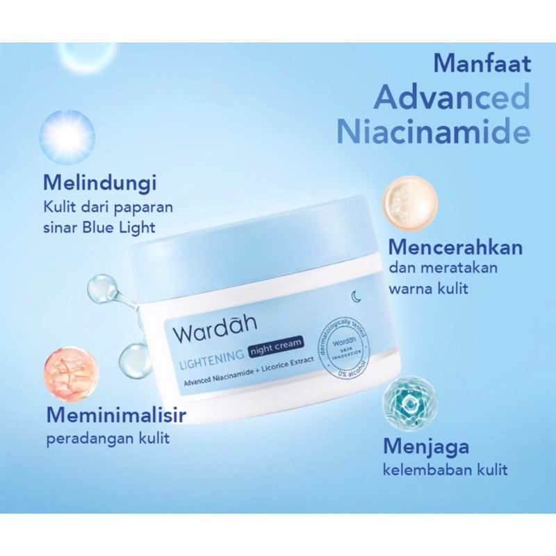 WARDAH Lightening Night Cream - Krim malam menyamarkan bekas jerawat 20ml