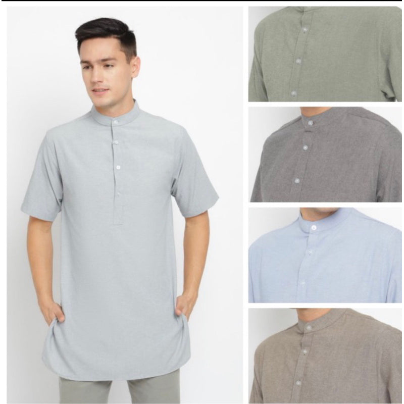 Baju Koko Kurta Pria Ankara - Toraformen Lengan Pendek Premium Katun