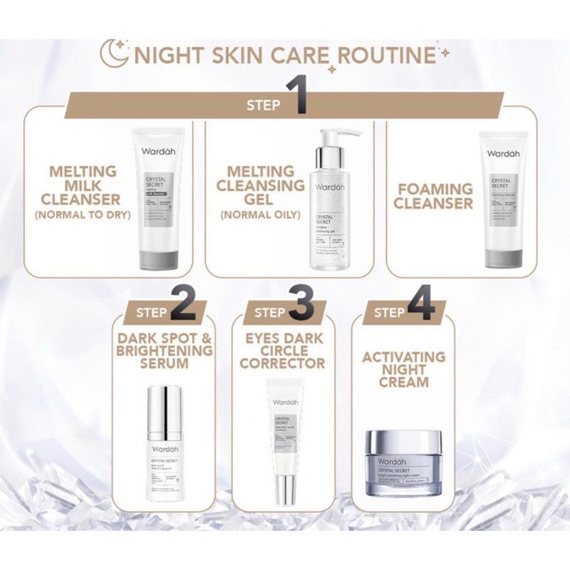 WARDAH Crystal Secret Foaming Cleanser with Natural AHA+PHA 100ml