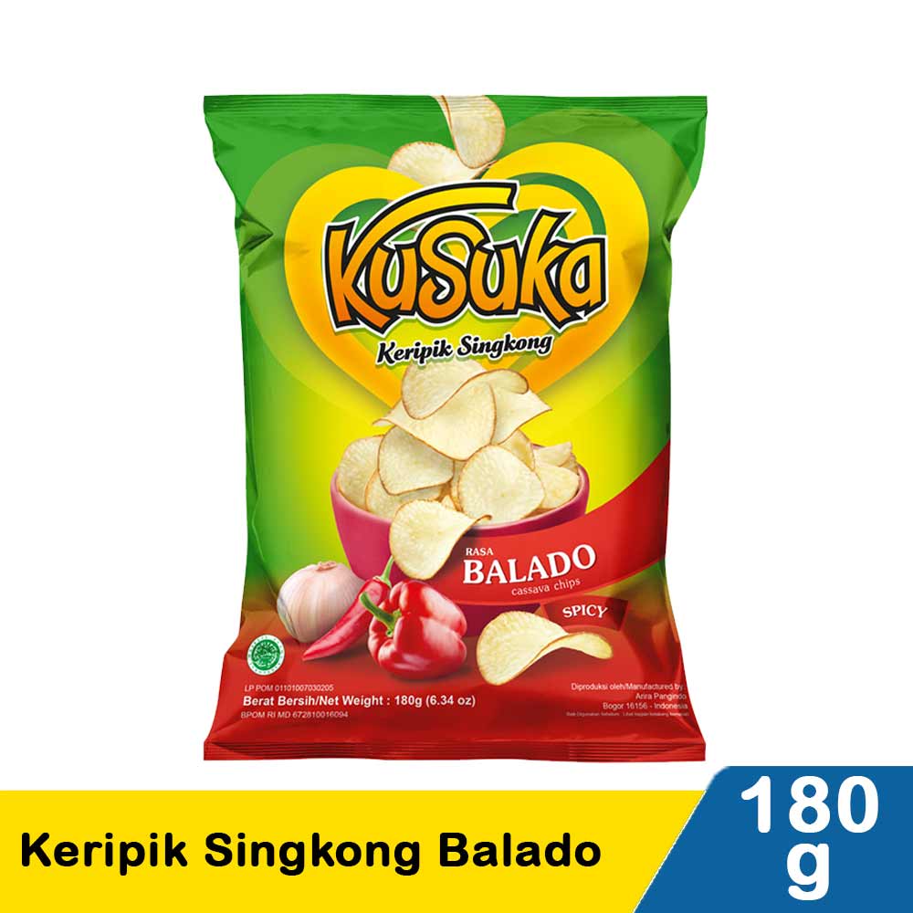 Cassava Tapioca Chips | Kusuka Keripik Singkong 180 gram