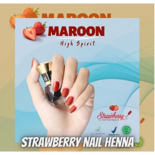 Strawberry Henna Nail Polish | Inai Kuku Halal 14 ml