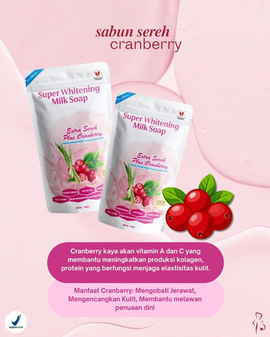 Sabun Sereh Cranberry Super Whitening Milk Soap