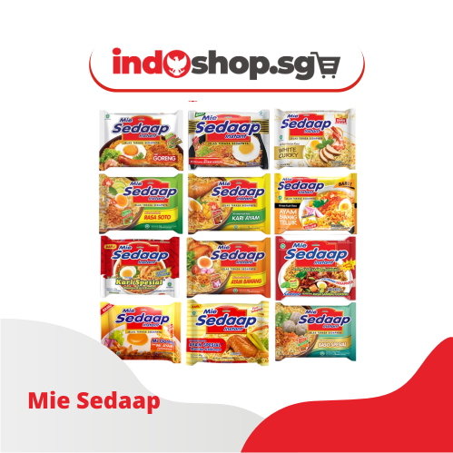 Sedaap Instant Noodle Variety Pack – 10-pcs Mix (Ayam Bawang, Goreng, Singapore Laksa, Ayam Spesial, Korean Spicy)
