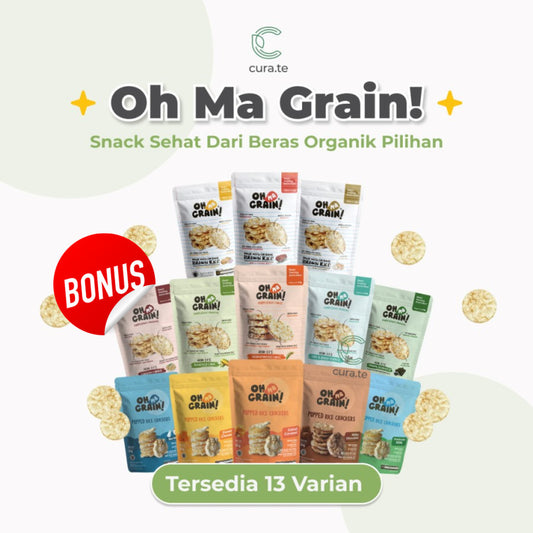 OH MA GRAIN! CRACKERS BERAS 50G | KERIPIK SNACK CEMILAN DIET SEHAT