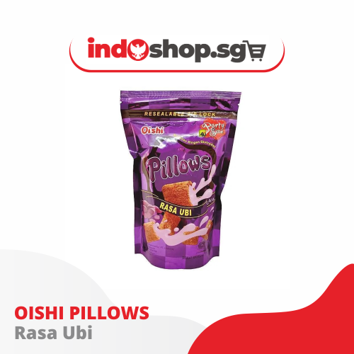 Oishi Pillows Chocolate and Purple | Crunchy Crackers with Chocolate or Sweet Potatoes Filling bundle 2 pcs