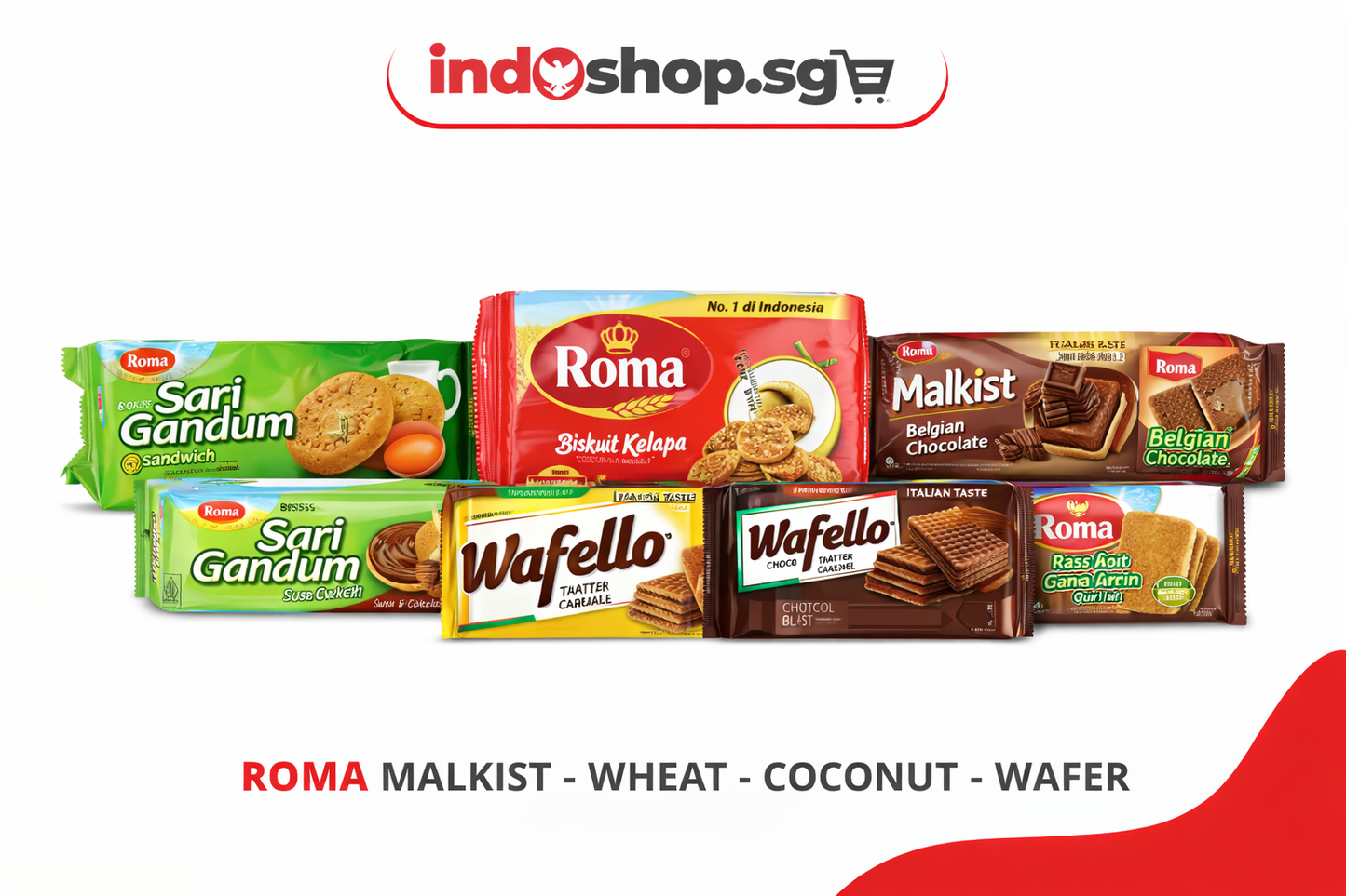 Roma Malkist | Sari Gandum Wheat | Wafello Wafers | Coconut cookies