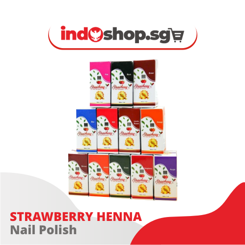 Strawberry Henna Nail Polish | Inai Kuku Halal 14 ml