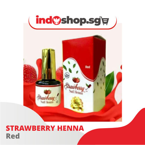 Strawberry Henna Nail Polish | Inai Kuku Halal 14 ml