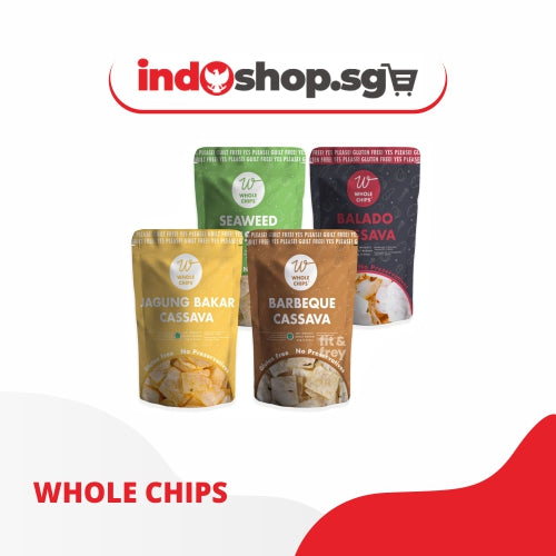 Whole Chips - All Variants (Whole Chips Salty Cassava 40gr - Keripik Singkong Sehat No MSG)