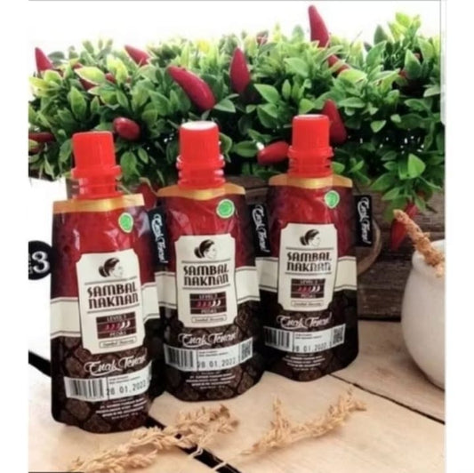 SAMBAL NAKNAN Level 3 – Sambal Bawang Pedas, 45 g Pouch (Original Indonesia)