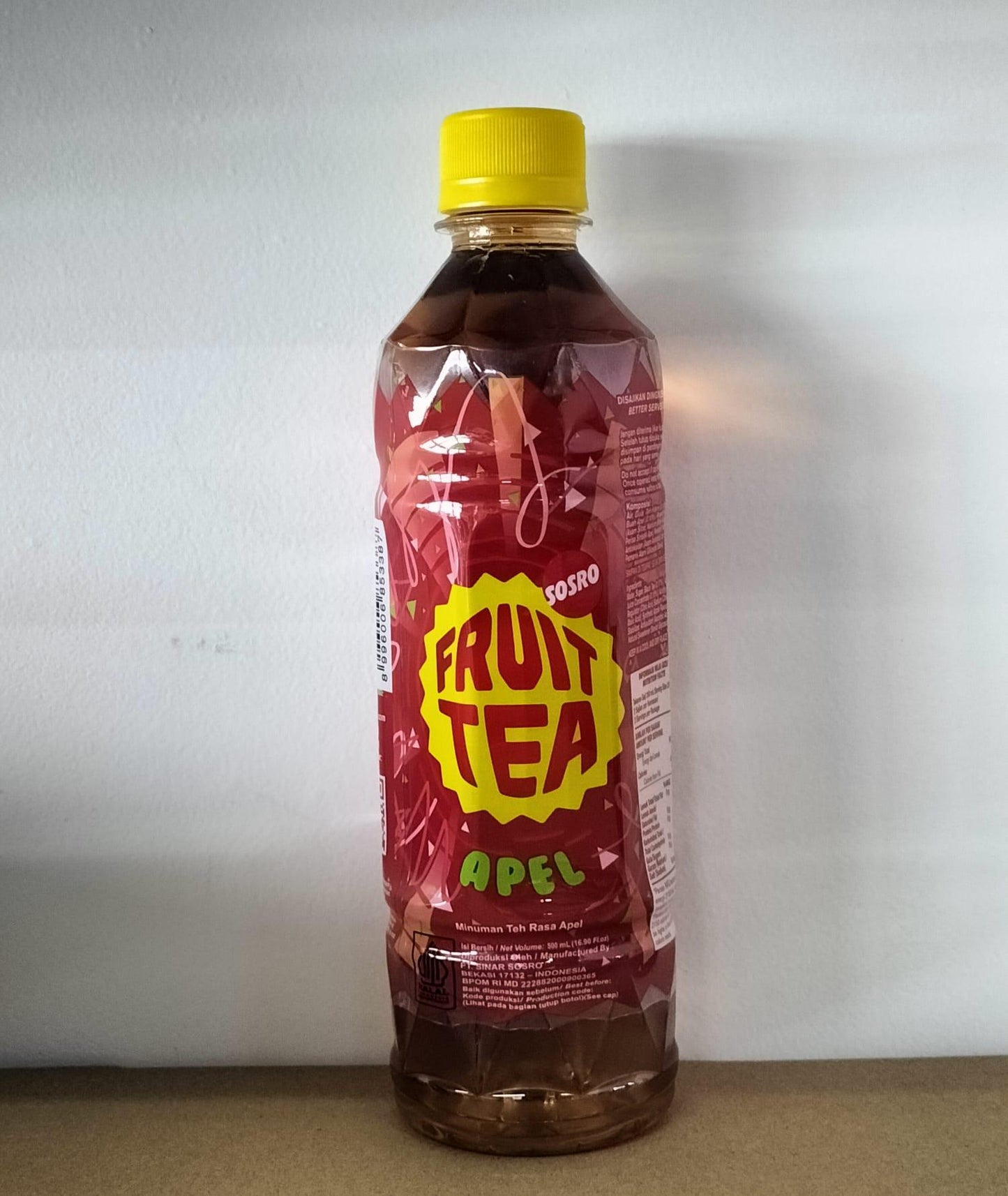 SOSRO Fruit Tea Apple 500ml | Indonesian Apple Flavored Tea Drink | Ready To Drink Fruit Tea | Refreshing Beverage